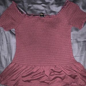 Maroon off the shoulder blouse
